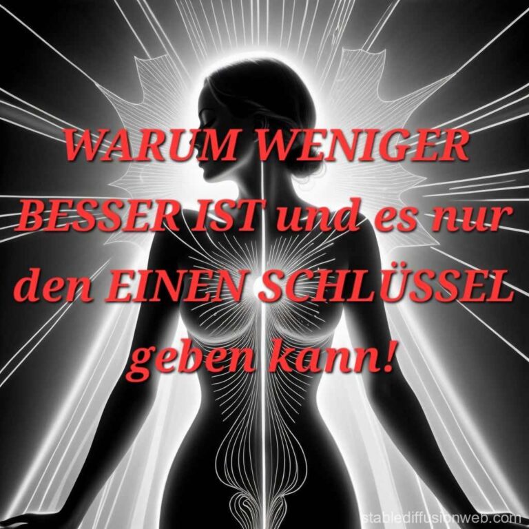 Read more about the article (Deutsch) Warum WENIGER MEHR ist und es nur EINEN SCHLÜSSEL geben kann!