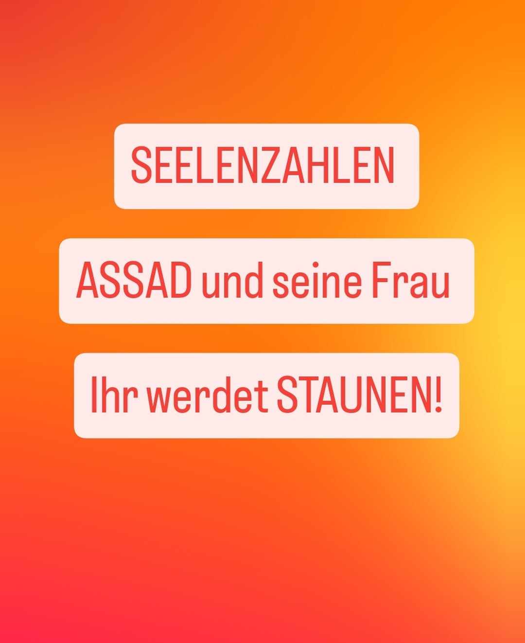 You are currently viewing (Deutsch) SEELENZAHLEN BASSAR AL-ASCHAD UND SEINE FRAU!